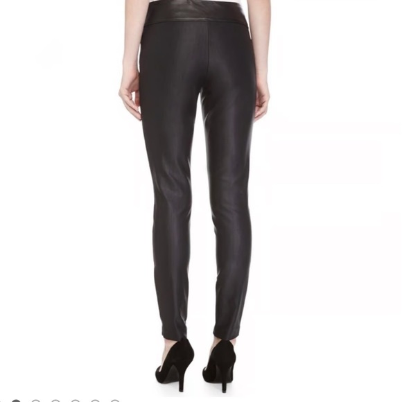 Nicole Miller Artelier Leather Pants Black 8 - Picture 2 of 9